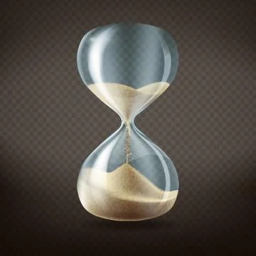 Vector 3d realistic hourglass with running sand Stock Illustration
