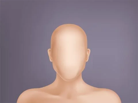 Vector 3d realistic human model, head without face Stock Illustration