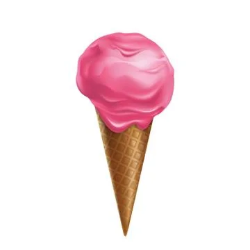 Vector 3d realistic ice cream in cone Stock-Illustration