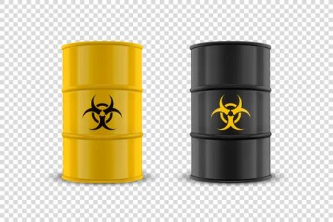 Vector 3d Realistic Illustration. Yellow and Black Simple Glossy Enamel Metal Stock Illustration