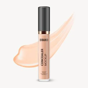 Vector 3d Realistic Lip Gloss, Foundation, Concealer, Corrector Package, Black Stock Illustration
