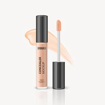 Vector 3d Realistic Lip Gloss, Foundation, Concealer, Corrector Package, Black Stock Illustration