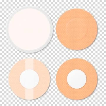 Vector 3d Realistic Medical Patch Icon Set Closeup Isolated on Transparent Stock Illustration