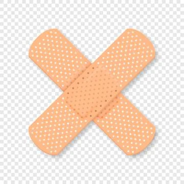 Vector 3d Realistic Medical Patch Icon Closeup Isolated on Transparent Stock Illustration