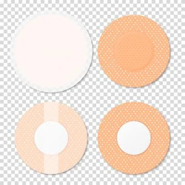 Vector 3d Realistic Medical Patch Icon Set Closeup Isolated on Transparent Stock Illustration