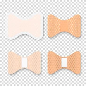 Vector 3d Realistic Medical Patch Icon Set Closeup Isolated on Transparent Stock Illustration