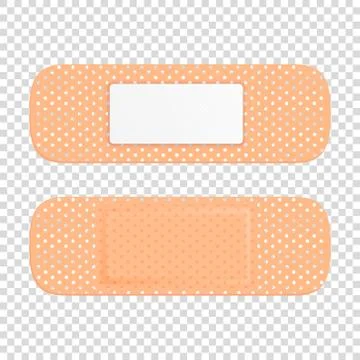 Vector 3d Realistic Medical Patch Icon Set Closeup Isolated on Transparent Stock Illustration