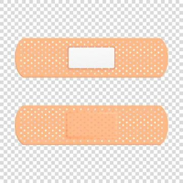 Vector 3d Realistic Medical Patch Icon Set Closeup Isolated on Transparent 스톡 일러스트