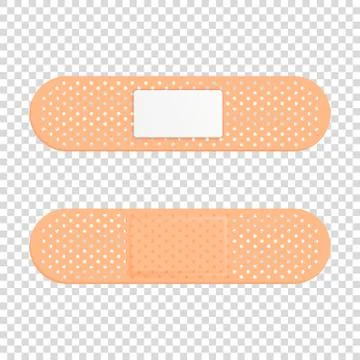Vector 3d Realistic Medical Patch Icon Set Closeup Isolated on Transparent Stock Illustration