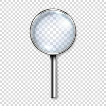 Vector 3d Realistic Metal Magnifying Glass or Loup Icon Closeup Isolated. Design Illustrazione stock