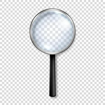 Vector 3d Realistic Metal, Plastic Magnifying Glass or Loup Icon Closeup Stock Illustration