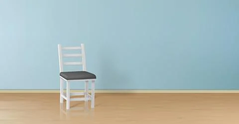 Vector 3d realistic mock-up with chair, background Stock-Illustration
