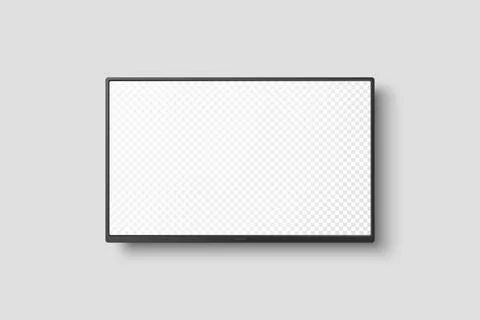 Vector 3d Realistic Modern TV Screen. Minimalistic Stylish Lcd Panel, Led TV Stock Illustration