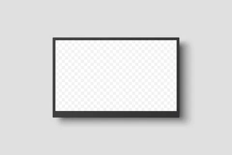 Vector 3d Realistic Modern TV Screen. Minimalistic Stylish Lcd Panel, Led TV Stock Illustration