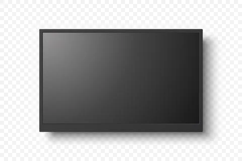 Vector 3d Realistic Modern TV Screen. Minimalistic Stylish Lcd Panel, Led TV Illustrazione stock