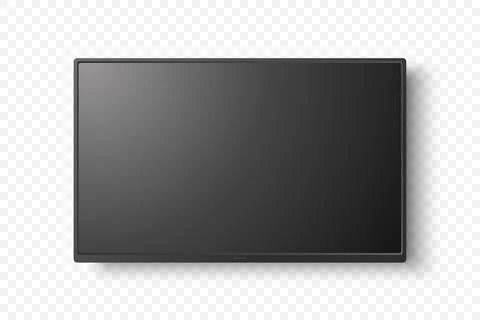 Vector 3d Realistic Modern TV Screen. Minimalistic Stylish Lcd Panel, Led TV Illustrazione stock
