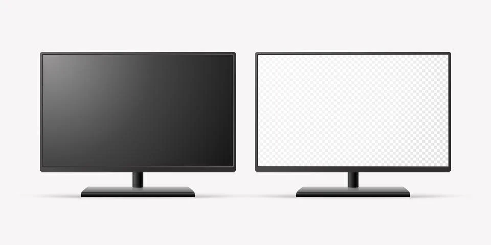 Vector 3d Realistic Modern TV Screen. Minimalistic Stylish Lcd Panel, Led TV Illustrazione stock