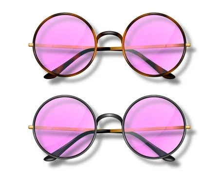 Vector 3d Realistic Modern Unisex Frame Glasses with Pink Glass. Leopard, Black Illustrazione stock