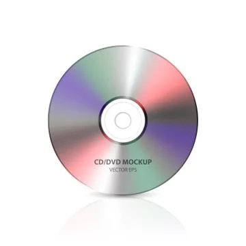 Vector 3d Realistic Multicolor Blank CD, DVD Closeup Isolated on White Stock Illustration