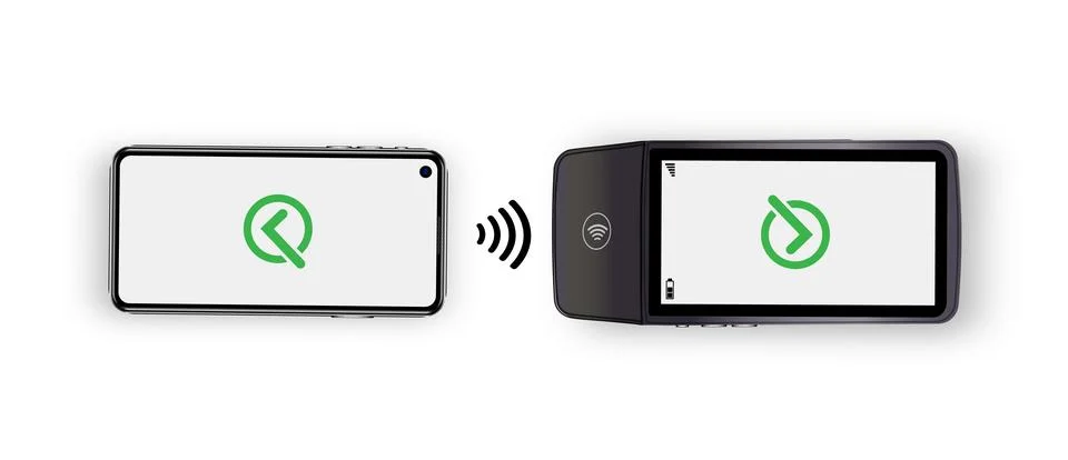 Vector 3D Realistic NFC Payment Terminal. Credit Card. Payment Machine. Template Stock Illustration