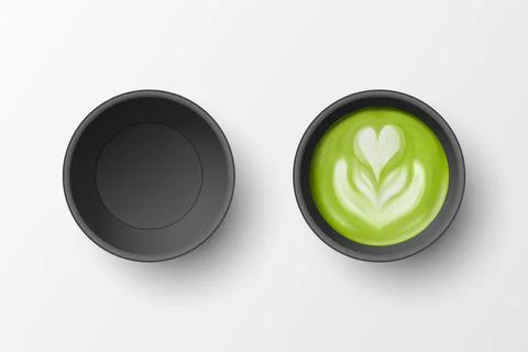 Vector 3d Realistic Paper Black Disposable Cup Set Isolated on White Background Stockillustratie