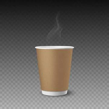 Vector 3d Realistic Paper Brown Textured Disposable Tea, Coffee Cup Isolated Stock-Illustration