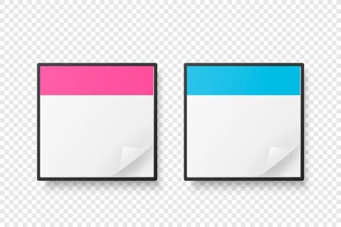 Vector 3d Realistic Paper Classic Simple Minimalistic Blue and Pink Calendar Stock Illustration