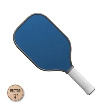 Vector 3d Realistic Pickleball Paddle Set. Blank Pickleball Paddle Isolated.  Ilustração Stock