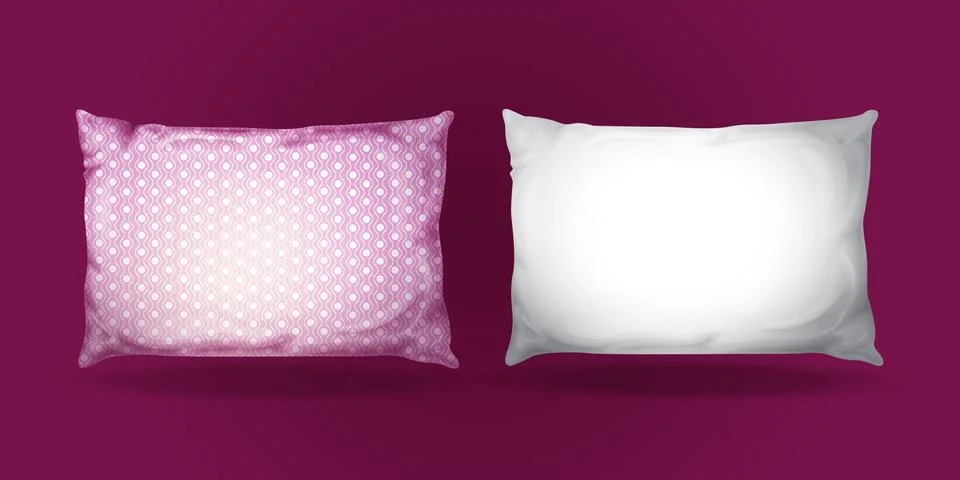 Vector 3d realistic pillow mockup set. Illustrazione stock