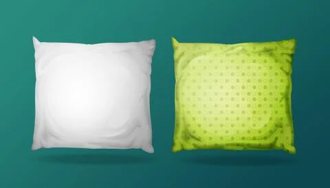 Vector 3d realistic pillow mockup set. Stock Illustration