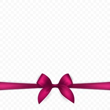 Vector 3d Realistic Pink Silk or Satin Gift Ribbon and Bow for Greeting Cards Illustrazione stock