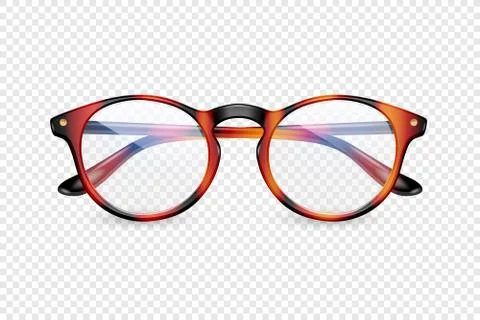 Vector 3d Realistic Plastic Brown Leopard Rimmed Eye Glasses Closeup Isolated on Illustrazione stock