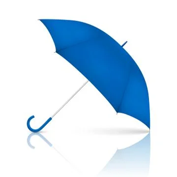Vector 3d Realistic Render Blue Blank Umbrella Icon Closeup Isolated on White Stock Illustration