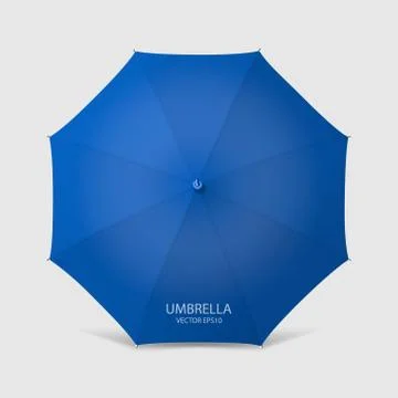 Vector 3d Realistic Render Blue Blank Umbrella Icon Closeup Isolated on White イラスト素材