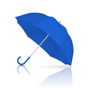 Vector 3d Realistic Render Blue Blank Umbrella Icon Closeup Isolated on White Stock Illustration