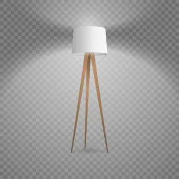 Vector 3d Realistic Render Illuminated Lamp Closeup Isolated on Transparent Stock Illustration