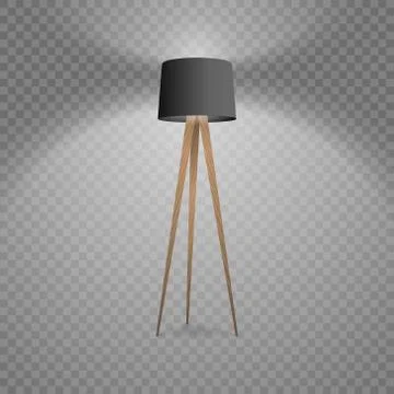 Vector 3d Realistic Render Illuminated Lamp Closeup Isolated on Transparent Illustrazione stock