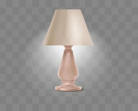 Vector 3d Realistic Render Illuminated Lamp Closeup Isolated on Transparent B Stock Illustration