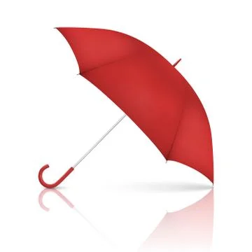 Vector 3d Realistic Render Red Blank Umbrella Icon Closeup Isolated on White Stock Illustration