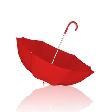 Vector 3d Realistic Render Red Blank Umbrella Icon Upside Down Closeup Isolated イラスト素材