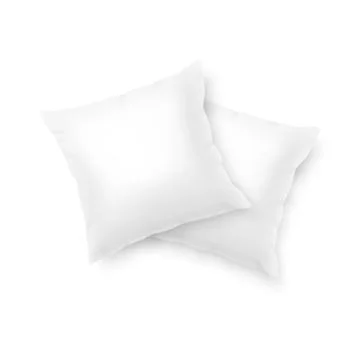 Vector 3d Realistic Render Two Square Blank White Soft Pillows Closeup Isolated Stock-Illustration