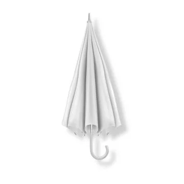 Vector 3d Realistic Render White Blank Umbrella Icon Closeup Isolated on White イラスト素材