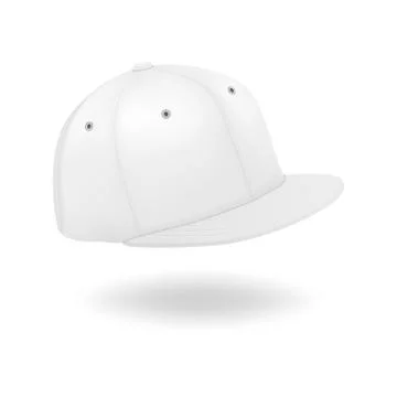 Vector 3d Realistic Render White Blank Baseball Snapback Cap Icon Closeup Stockillustratie