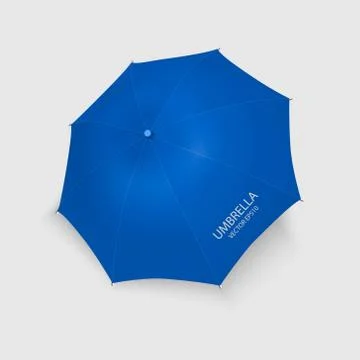 Vector 3d Realistic RenderBlue Blank Umbrella Icon Closeup Isolated on White イラスト素材