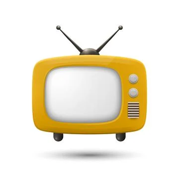 Vector 3D Realistic Retro TV Set Icon. Retro TV Symbol for Web, App, Logo, UI Stock-Illustration