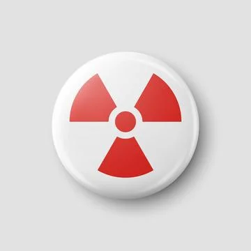 Vector 3d Realistic Round Red and White Warning, Danger Nuclear Symbol Isolated Stock-Illustration