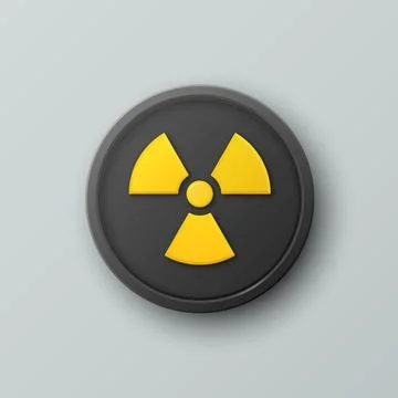 Vector 3d Realistic Round Yellow and Black Warning, Danger Nuclear Symbol Stock-Illustration