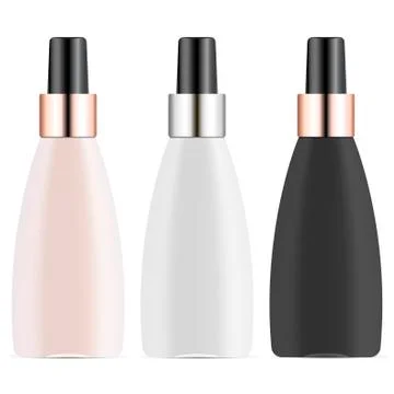 Vector 3d realistic set of cosmetic oil bottles Stock Illustration