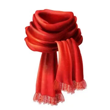 Vector 3d realistic silk, velvet red scarf Stock-Illustration