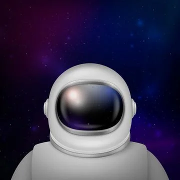 Vector 3d Realistic Spaceman, Astronaut. Spacesuit, Astronaut Helmet on Space Illustrazione stock